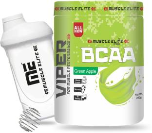 MUSCLE ELITE FITNESS BCAA Supplement Energy Drink stimulated muscle growth X1 Green Apple with Sipper Energy Drink