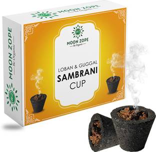 MOON ZOPE Sambrani cup | Mixture of Loban & Guggal | Pack of 2 box | Pack of 24 Piece