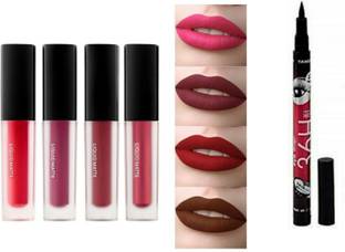 Dikyube The red adtion lipstick with 36H eyeliner