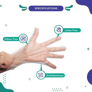 dental mart Disposable Transparent Clear Plastic Cleaning Gloves for medical use Latex Examination Gloves