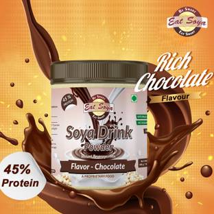 Eat Soya Chocolate Soya  - 45% Protein - Vegan, Non GMO (Sugar Free, Cholesterol Free, Lactose Free, Gluten Free - Chocolate) To Make Delicious Soya Milk Milk Substitutes Powder