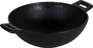 Vedic trends Cast iron Kadai Induction friendly (9 inches) Kadhai 23 cm diameter 1.5 L capacity