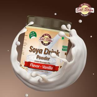 Eat Soya Vanilla Soya  - 45% Protein - Vegan, Non GMO (Sugar Free, Cholesterol Free, Lactose Free, Gluten Free - Vanilla) To Make Delicious Soya Milk Milk Substitutes Powder
