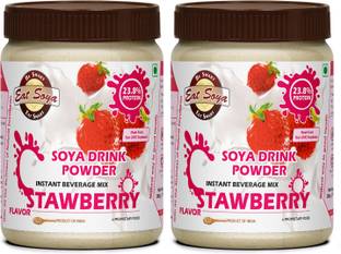 Eat Soya Soya Milk Powder Strawberry with Sugar-200g (Pack of 2) Plant-Based Protein