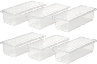 jay gatrad seller Plastic 6 PCS Food Storage Container Fridge Box for Fish, Meat, Fruits (1500ML) Storage Basket
