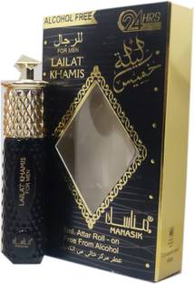 Manasik LAILAT KHAMIS BLACL Alcohol - Free Concentrated Attar Roll On 6ml . Floral Attar
