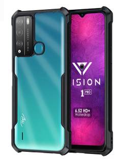 वप्रिफ बैक कवर Itel vision 1 pro, Transparent Hybrid Hard PC, TPU Bumper के लिए