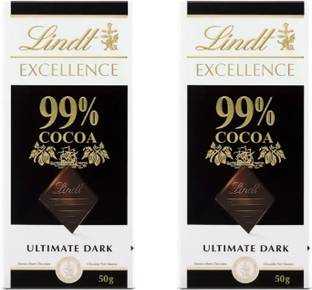 LINDT Excellence 99% Cocoa Dark Chocolate Pack of 2 Bars