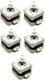 INVENTO 5Pcs Nema 17 4 Kg cm Bipolar Stepper Motor with 15 teeth Gear Pulley Automotive Electronic Hobby Kit