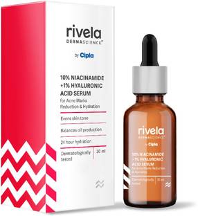 Rivela Dermascience 10% Niacinamide+1% Hyaluronic Acid Serum |Reduces Acne Marks, Blemishes