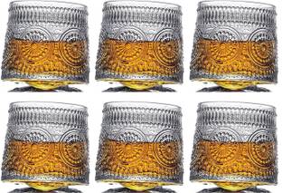 Vastarpara (Pack of 6) Fancy Dancing Whisky Glass Set of 6 Glass Whisky Glass