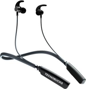 Techobucks 3D Bass 30 Hours Playtime Bluetooth Neckband Waterproof (IPX5) Headset Bluetooth