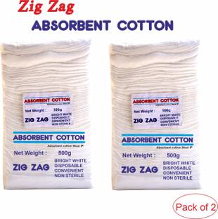 Dr. Chhabra's Earthiest ZIG ZAG COTTON FOR MAKE UP REMOVE,DUST FREE, CLEANSING, MULTIPURPOSE , 2 Pack Interactive dressings Medical Dressing