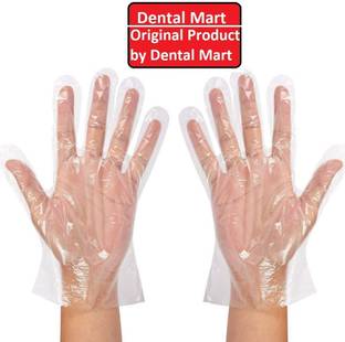 DM SPECIALLY FOR SPECIALIST 200 pcs Plastic Transparent Disposable Clear Gloves (White) Polyisoprene Examination Gloves