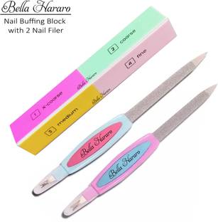 BELLA HARARO Combo of Block Nail Polisher/Shiner & Nail Filer with Cuticle Trimmer