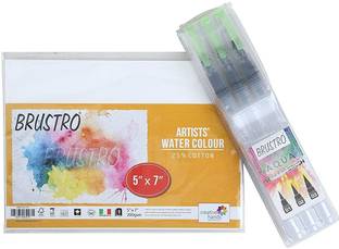 BRuSTRO Aqua Squeeze Leak Proof Watercolor Brush Pen Round - Assorted (Set of 3) Small ,Medium & Large Tips