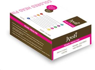 Jyoti Pearl Head Pin (1000 Multicolored Pins in a Box), Steel  Pins