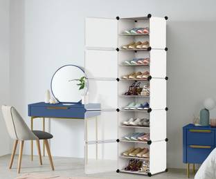 FORMONIX 5-Door 10-Shelf Plastic PP Collapsible Wardrobe