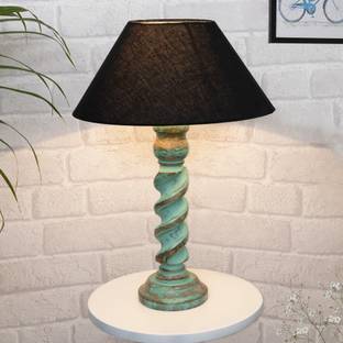 Homesake Signature Rustic Rope Algae Table Lamp With Black Cone Shade Table Lamp