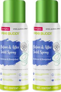 PeeBuddy Toilet Seat Sanitizer Spray - 100 ml (Pack of 2)| Reduces UTI Risk & Infection Vanilla Spray Toilet Cleaner