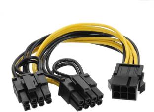 LipiWorld 6pin Female to Dual 8pin (6+2pin) Male Video Card GPU Power Cable Splitter PCI Express Graphics Card Wire 20Cm 18 AWG for Mining/Gaming 6pin to Dual 8pin Wire Connector