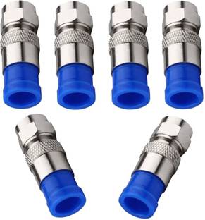 NEXT GEEK (6 Pack) Heavy Duty RG6 Compression F Connector for Cable and Dish TV Set up Box F Connector Wire Connector