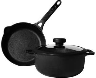 Meyer Pre Seasoned Cast Iron 3 Piece Cookware Set - 20cm Skillet + 20cm Sauteuse Cookware Set