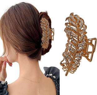 AmazingKarts 1PCS Rhinestone Hair Metal Clutcher Hair Puff Claw for Girls & Women (STYLE-16) Hair Claw