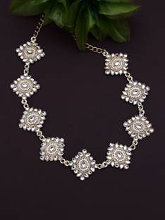 YELLOW CHIMES Traditional Kundan Studded Beads Design Handcrafted Matha Patti for Women & Girl Hair Chain