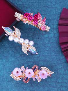 YELLOW CHIMES French Hair Clips & Crystal Hair Barrette Hair Accessories for Women Girls Hair Clip