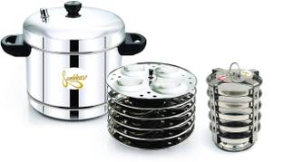 Sambhav Idli Cooker with 6 plate Regular Idlies & 5 Plate Thatte Idlies Induction & Standard Idli Maker