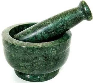 RSPTJM Green Marble Mortar & Pestle /Imam Dasta/ Khalad /okhli &musal for grinding Marble Masher
