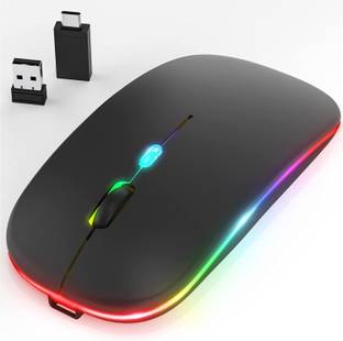 RETRACK Rechargeable Wireless Silent Colorful LED Mice Ergonomic Wireless Optical Mouse