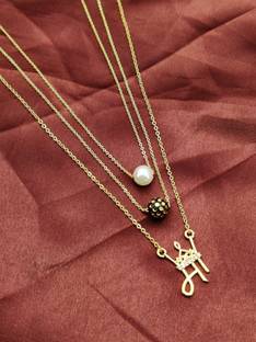 DHARM JEWELS Gold Plated American Diamond Fancy Combo set... Cubic Zirconia Gold-plated Plated Alloy Chain