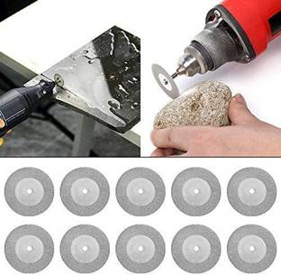 metrotools Emery Diamond Cutting Blades Drill Bit+2 Mandrel 10PCS 25mm Rotary Bit Set
