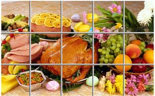 Kota Creation 80 cm chicken fruit Waterproof Kitchen Sticker Self Adhesive Sticker