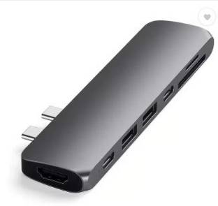 TECHGEAR 7 in 1 USB Type C Hub Adapter, Dual Type-C Docking Station 7 in 1 USB Type C Hub Adapter, Dual Type-C Docking Station USB Hub