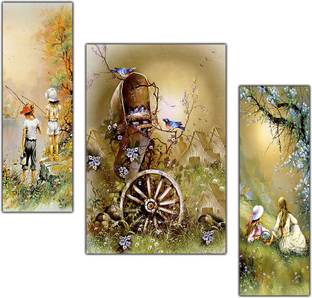 pnf Poster And Frame Hand Painted Landscape Scenery Painting | Home Decoration Item Digital Reprint 12 inch x 18 inch Painting