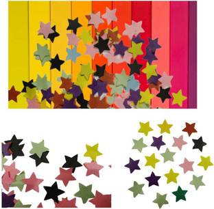 imtion Star shape 50 Pcs Paper craft cutting colour full decoration
