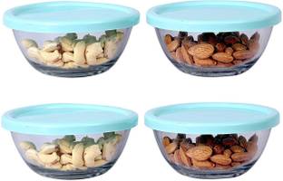 Massive Reckon Glass, Plastic Mixing Bowl Mixing Glass Bowl With PVC Random Lid 250 ml 4 pvc