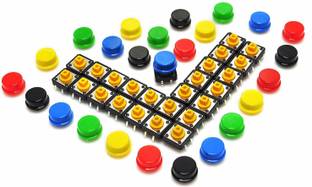 Electrobot Push Button Momentary SMD PCB Switch with Multicolour Cap Electronic Components Electronic Hobby Kit