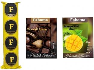 FAHAMA MAGIC COIL CHOCOLATE MANGO KIWI MINT FLAVOR FREE CHIMTA FOIL MOUTH TIP CHOCOLATE CREAM, MANGO KIWI MINT Hookah Flavor