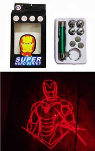 Dhinchak Laser Beam pointer projection with Super hero series 5 inter changeable caps