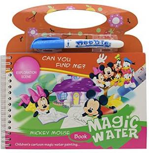 Synlark Magic Water Coloring Reusable Book with12 Exploration Scene for Kid Multi-Design