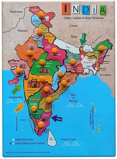 AMUSING Mapology India with State Capitals- Educational Toy & Learning Aid- Map Puzzle
