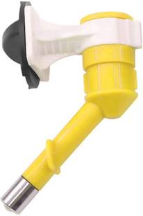 Emily Pets Dog Cat Hanging Water Bottle Dispenser Drink Nozzle Anti-Leakage Lick. Yellow Plastic Pet Bottle