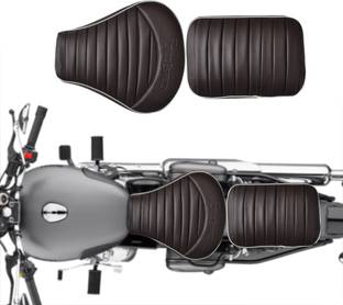 KOHLI BULLET ACCESSORIES Fancy Seat Cover Brown With Foam Combo For Royal Enfield Classic 350/500cc Split Bike Seat Cover For Royal Enfield Classic 350, Classic 500, Classic Chrome