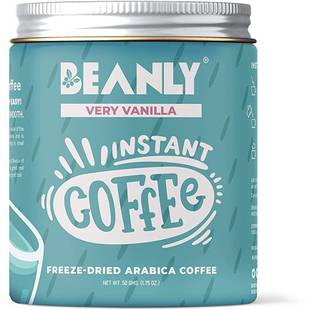 Beanly Instant Coffee - Freeze Dried & Microground Coffee, Very Vanilla, 50 Grams Pack Instant Coffee