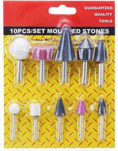 metrotools 10PCS ABRASIVE MOUNTED STONE GRINDING STONE HEAD WHEEL ABRASIVE TOOL