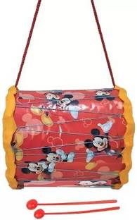 3 जोकर Musical Drum Set for Kids, Punjabi Dhol Instrument (Prints & Color May Vary)